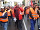 Hubert führt die Festo-KollegInnen bei der Demo am 20. Oktober 2010 an